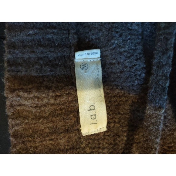 Laurie Ann Brazeau LAB Open Cardigan Sweater Size Medium Brown Roll Tab Sleeves - Picture 3 of 7
